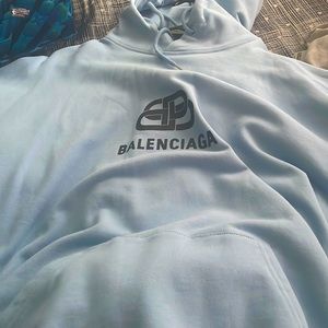 Blue Balenciaga Hoodie Size M